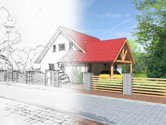 Idea of house construction. Conceptual illustration.