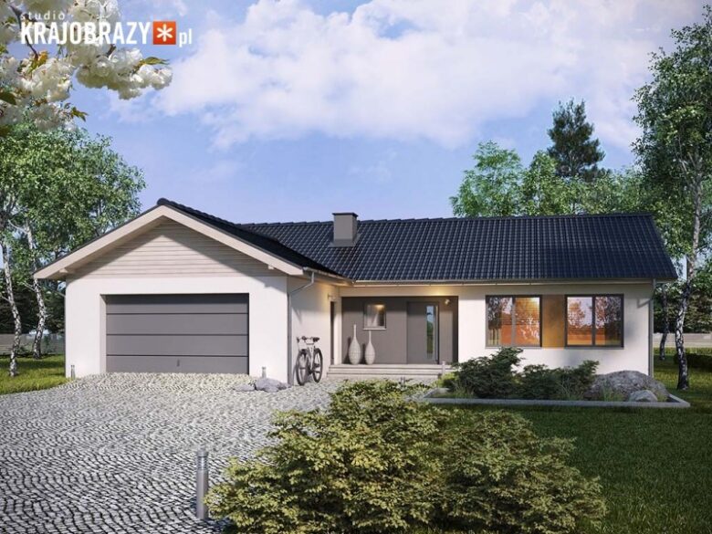 Projekt domu parterowego z garażem