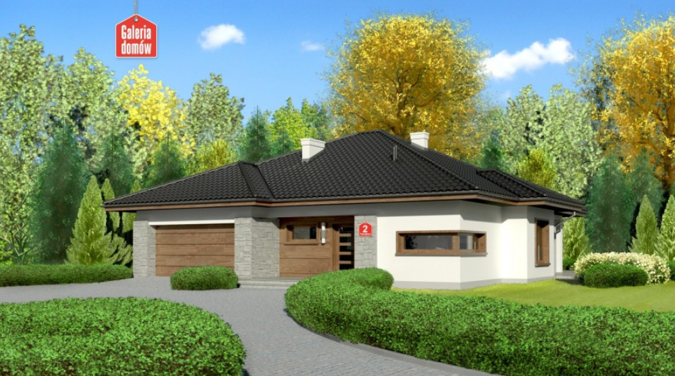 Projekt domu z garażem dwustanowiskowym