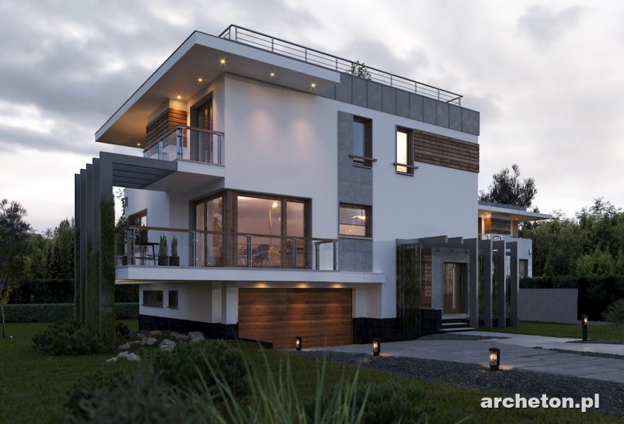 projekty domów na pochyłą działkę