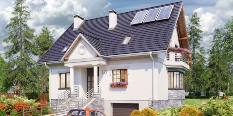 projekty domów na pochyłą działkę