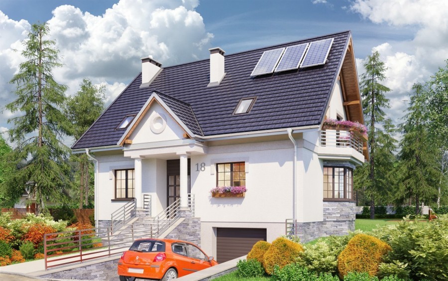 projekty domów na pochyłą działkę